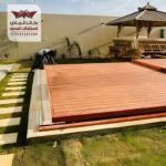 غطاء مسبح متحرك بديل خشب